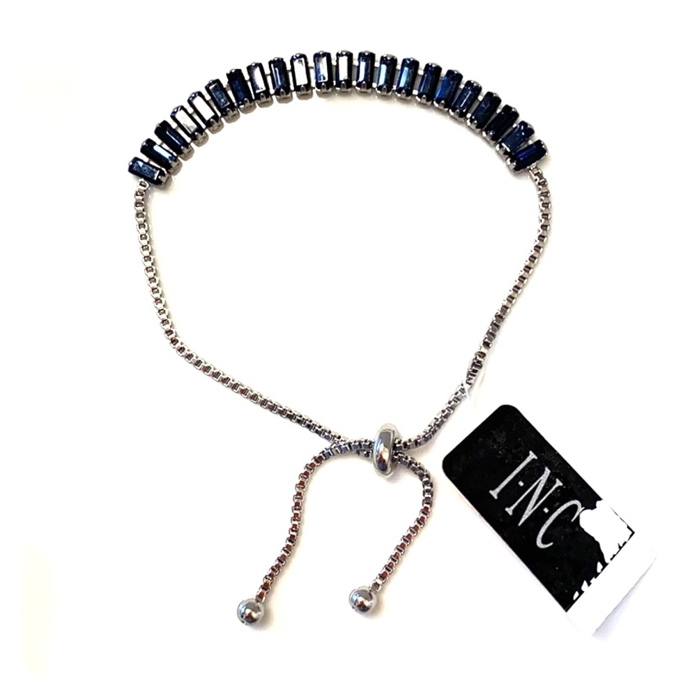 ✨NWT INC Blue Stone Cubic Zirconia Slider Bracelet